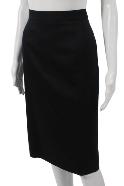 Escada Margaretha Ley Women Straight Pencil Wool Skirt Black Size 42