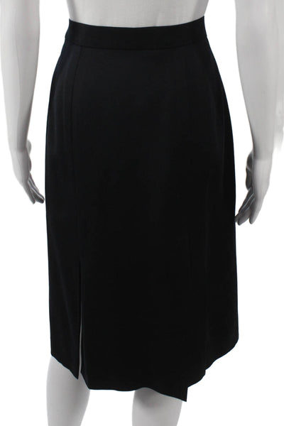 Escada Margaretha Ley Women Straight Pencil Wool Skirt Black Size 42