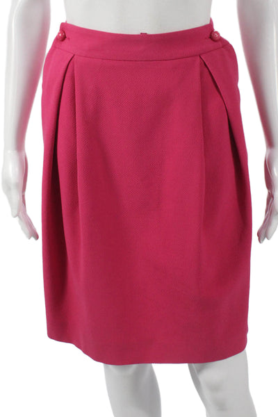 Armani Collezioni Women Pencil Wool Knee Length Skirt Pink Size 6