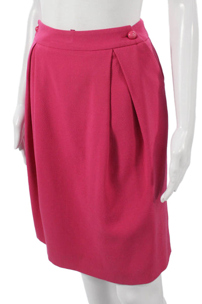 Armani Collezioni Women Pencil Wool Knee Length Skirt Pink Size 6