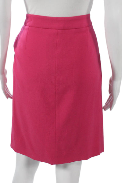 Armani Collezioni Women Pencil Wool Knee Length Skirt Pink Size 6