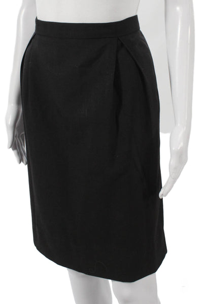 Christian Dior Womens Pencil Skirt Black Cotton Zip Fall Size S