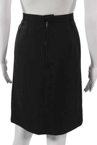 Christian Dior Womens Pencil Skirt Black Cotton Zip Fall Size S