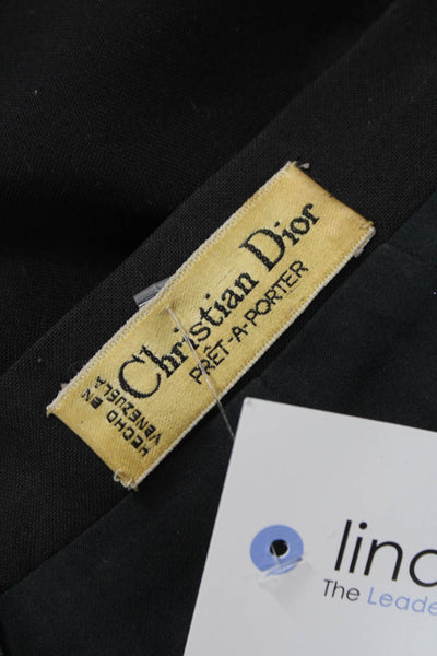 Christian Dior Womens Pencil Skirt Black Cotton Zip Fall Size S