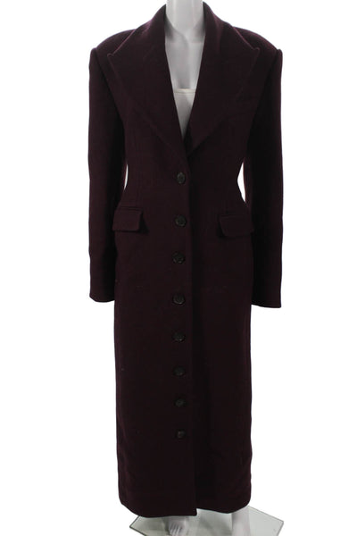 Helsa Women Overcoat Purple Wool Blend Button Solid Fall Size S