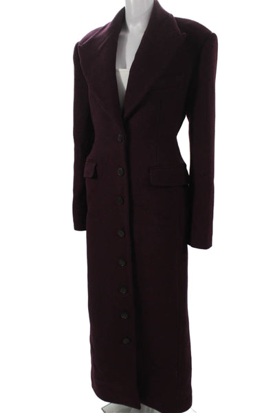 Helsa Women Overcoat Purple Wool Blend Button Solid Fall Size S