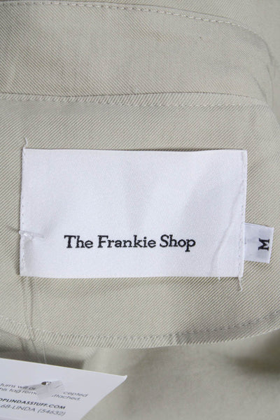 The Frankie Shop Women Beige Trench Coat Long Sleeve Tie Waist Size M