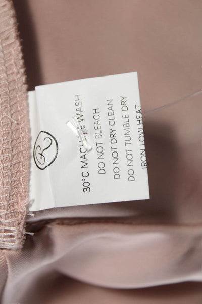 Miss Rosier Women Slip Dress Pink Square Neck Sleeveless Knee Length Zip Size S