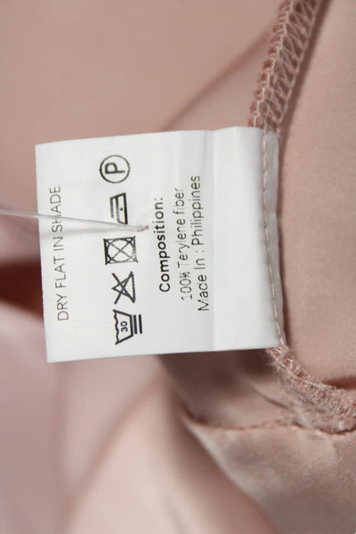Miss Rosier Women Slip Dress Pink Square Neck Sleeveless Knee Length Zip Size S