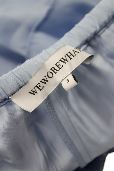 We Wore What Women Blue Rayon Drawstring Pants Size S