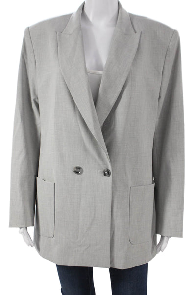 Ser.O.Ya Womens Gray Polyester Blazer Button Long Sleeve Size M