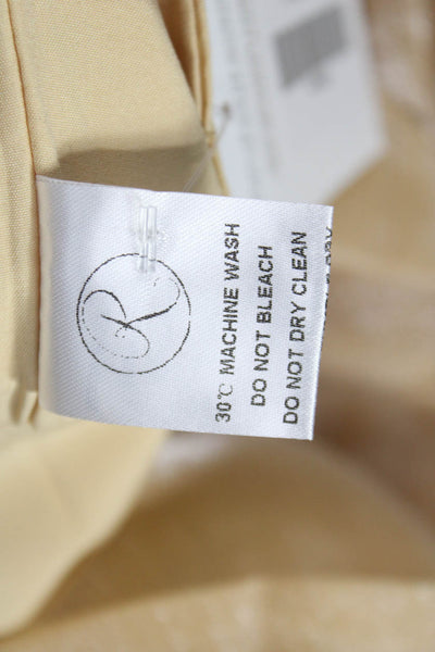 Miss Rosier Womens Off Shoulder Long Sleeve Dress Beige Zip Polyester Size S