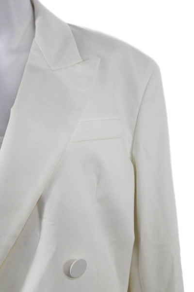Fenty Women Blazer White Cotton Long Sleeve Button Size S