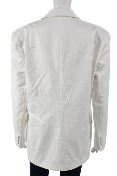 Fenty Women Blazer White Cotton Long Sleeve Button Size S