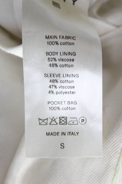 Fenty Women Blazer White Cotton Long Sleeve Button Size S