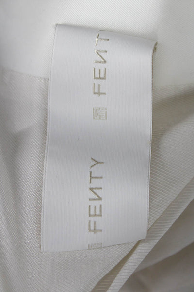 Fenty Women Blazer White Cotton Long Sleeve Button Size S