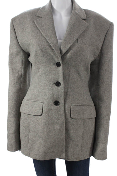 Helsa Women Basic Wool Jacket Gray Button Size M