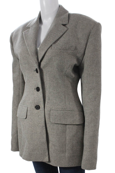 Helsa Women Basic Wool Jacket Gray Button Size M