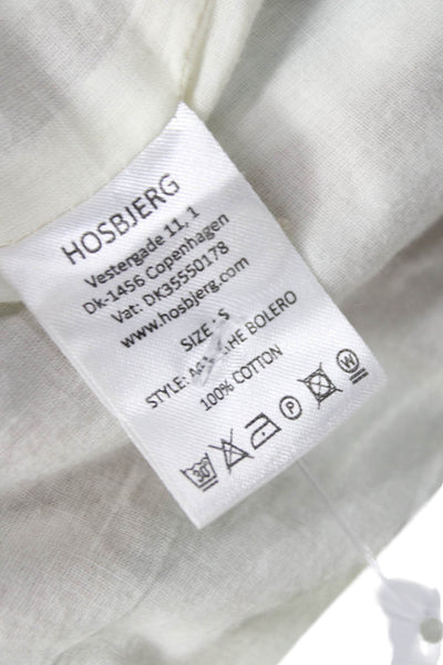 Hosbjerg Women Cropped Geometric V-Neck Blouse 3/4 Sleeve Multicolor Size S