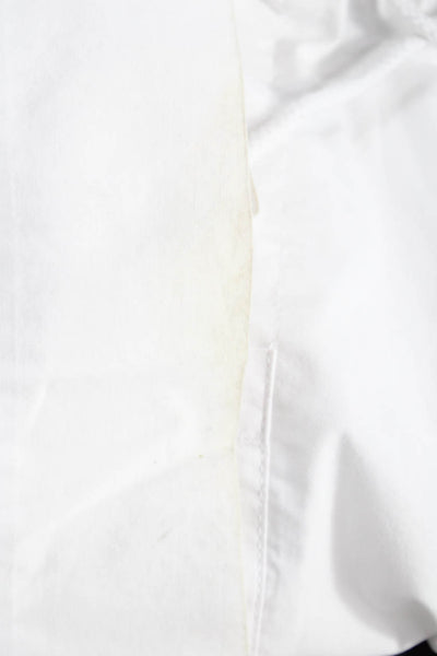 Local European Women Cargo Pants White Cotton Drawstring Size S