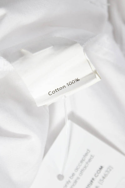 Local European Women Cargo Pants White Cotton Drawstring Size S