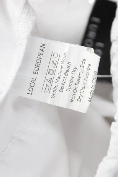 Local European Women Cargo Pants White Cotton Drawstring Size S