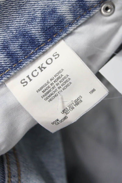 Sickos Unisex Adults Wide-Leg Blue Jeans Size 28