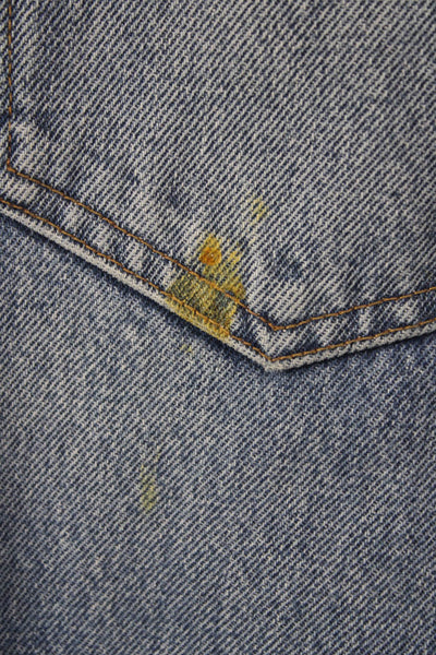 Khaite Women Straight Jeans Blue Cotton High Rise Button Size 27