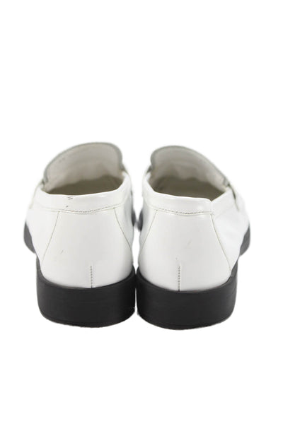 Prada Womens Leather Slide On Casual Loafers White Size 39 9