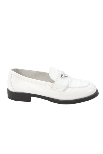 Prada Womens Leather Slide On Casual Loafers White Size 39 9