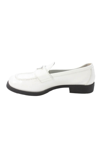 Prada Womens Leather Slide On Casual Loafers White Size 39 9