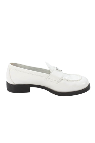 Prada Womens Leather Slide On Casual Loafers White Size 39 9