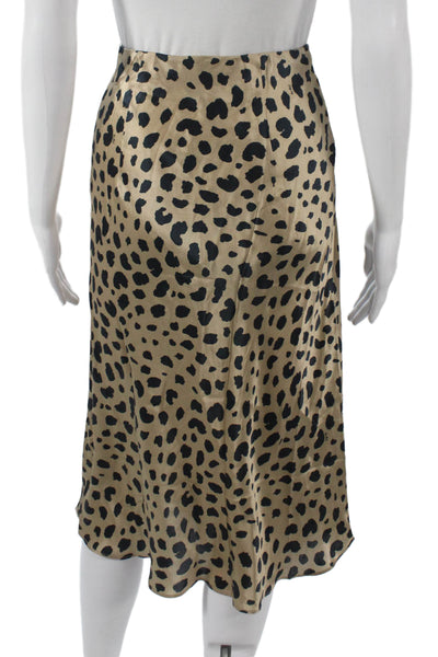 ONIA Women A-Line Linen Skirt Beige Button Closure Size 2