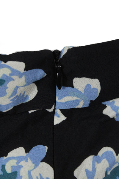 Zara Womens Maxi Skirt Black Floral Viscose Long Zip Size S