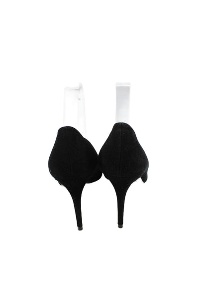 Theory Women's Pointed Toe Suede Stiletto Slip-On Pumps Black Size 40