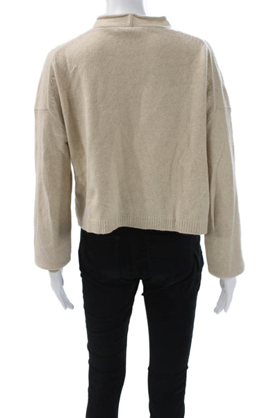 Alice + Olivia Women Pullover Cashmere Mock Neck Long Sleeve Beige Size S