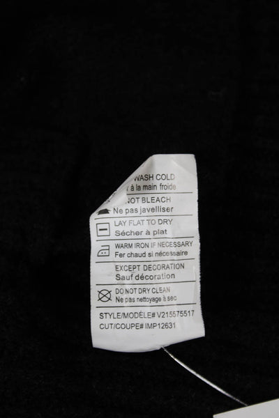Vince Women Herringbone Collared Wool Blend Cardigan Gray Long Sleeve Size S