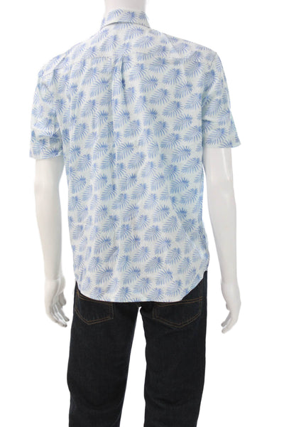 Johnnie-o Mens Hangin Out Button Down Shirt Blue Cotton Size Medium