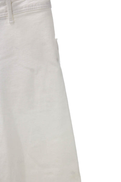 Zara Womens White Wide-Leg Jeans High Rise Cotton Inseam 28 Size 6