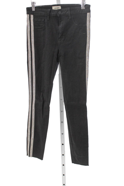 L'Agence Women Skinny Black Jeans Mid Rise Cotton Size 25