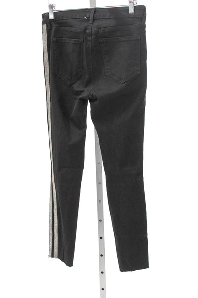 L'Agence Women Skinny Black Jeans Mid Rise Cotton Size 25