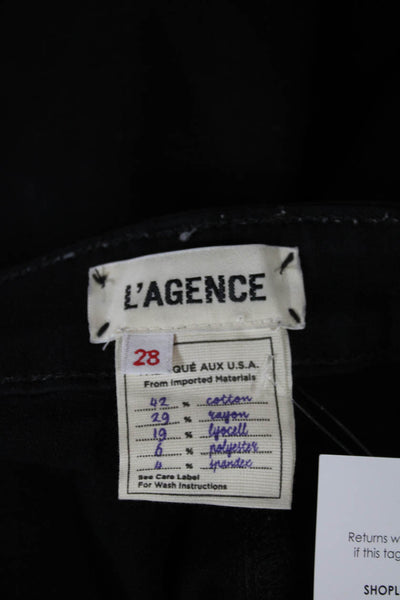 L'Agence Women Skinny Black Jeans Mid Rise Cotton Size 25