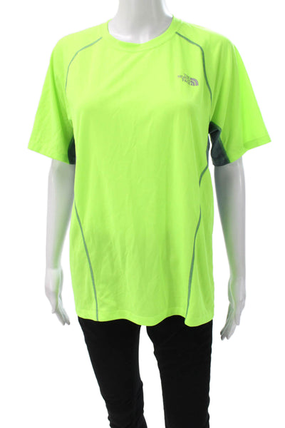 The North Face Mens Basic Short Sleeve Crew Neck T-Shirt Green Polyester Size M