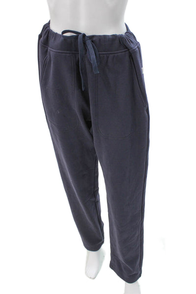 Ugg Women Jogger Pants Blue Drawstring Cotton Blend Solid Size L