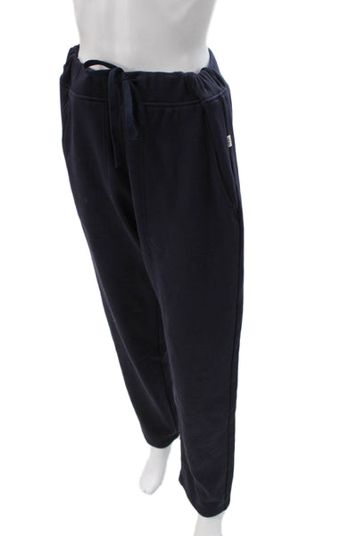 Ugg Women Jogger Pants Blue Drawstring Cotton Blend Solid Size L