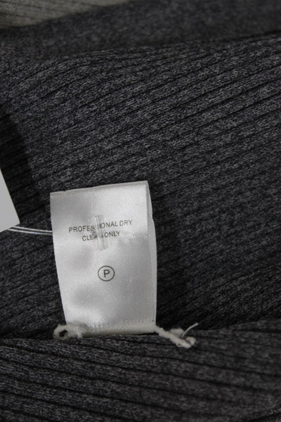 Staud Women Sweater Dress Gray V Neck Long Sleeve Viscose Blend Size S