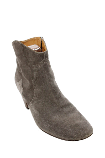 Isabel Marant Womens Suede Zip Up Cowboy Ankle Boots Grey Size 40 10
