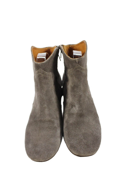Isabel Marant Womens Suede Zip Up Cowboy Ankle Boots Grey Size 40 10