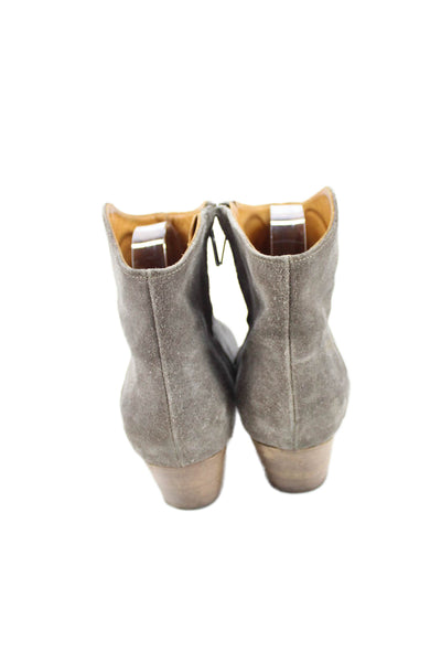 Isabel Marant Womens Suede Zip Up Cowboy Ankle Boots Grey Size 40 10