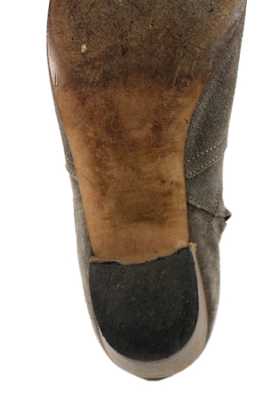 Isabel Marant Womens Suede Zip Up Cowboy Ankle Boots Grey Size 40 10